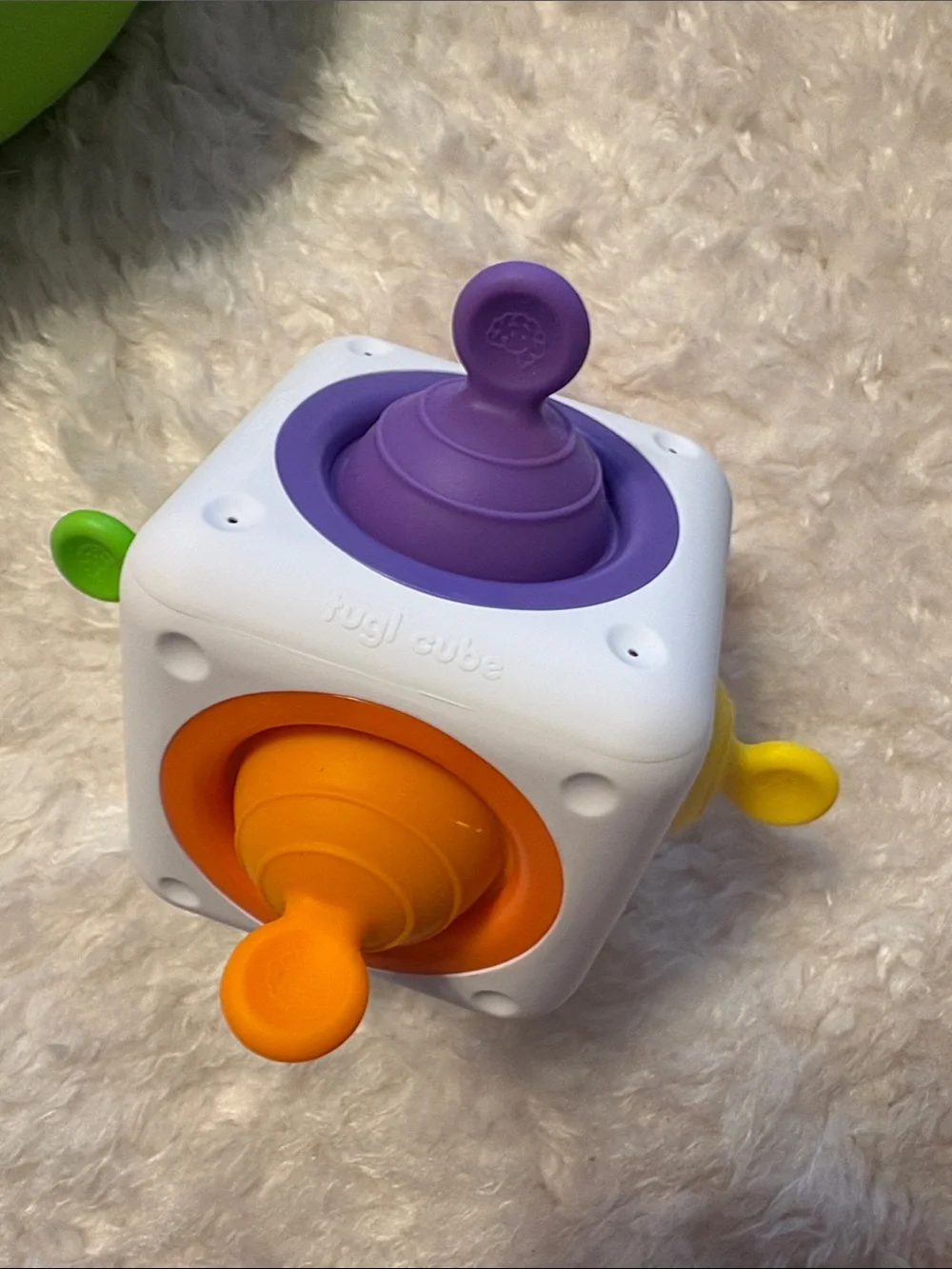 Fat Brain Toys Set of 3 Dimpl, SpinnyPins and Tugl Cube